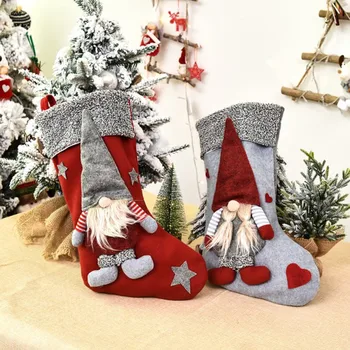 

New Year Christmas Stocking Sack Xmas Gift Candy Bag Noel Christmas Decorations Home Natal Navidad Sock Christmas 3 Tree Decor 3