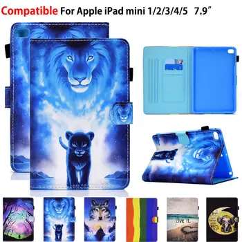 

Cover For iPad Mini 5 Mini5 2019 Smart Case Mini 4 mini 3 mini 2 Funda Coque Cartoon protective Auto Wake Flip Stand Shell Capa