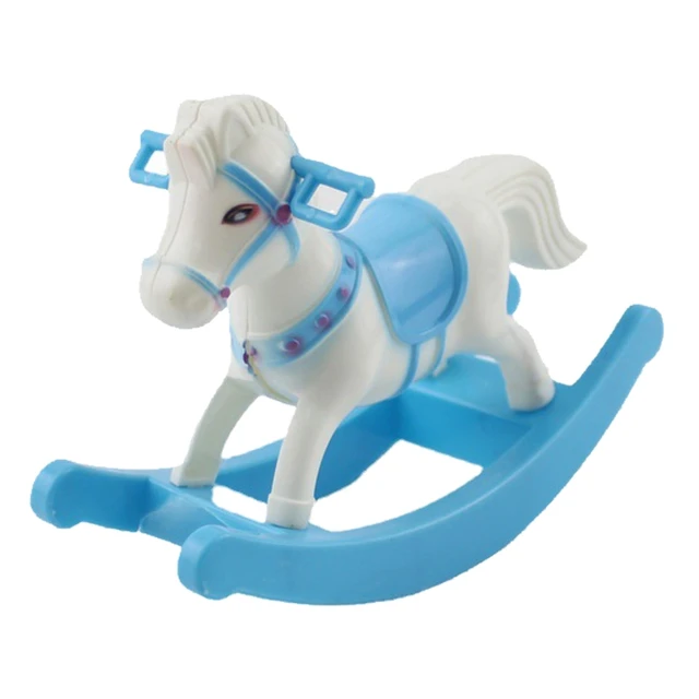 Rocking Horse Mini Intellectual Development Models Pretend Play House Toys Safety Plastic Holiday Gifts for Boy Children 3