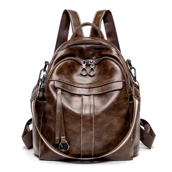 

LILY QUEEN Women Anti Theft Backpack 2019 New Fashion Pu Leather Large Capacity Travel Bag Versatile with Eyephone Hole Female