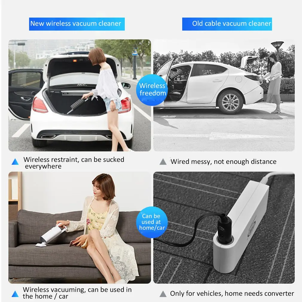 Car Vacuum Cleaner 12V Wireless High Power 120W Car Strong Wet And Dry Dual-Use Household Car Vacuum Cleaner Drop Shipping Sale