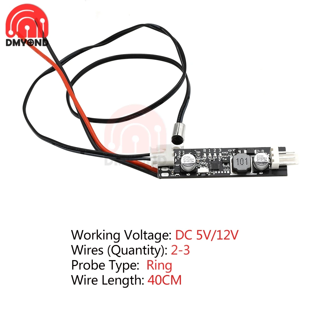DC5V/12V Mini 2-3 Wire Line Fan Temperature Control Speed Controller Speed Regulation for PC Computer CPU Fan Module Board