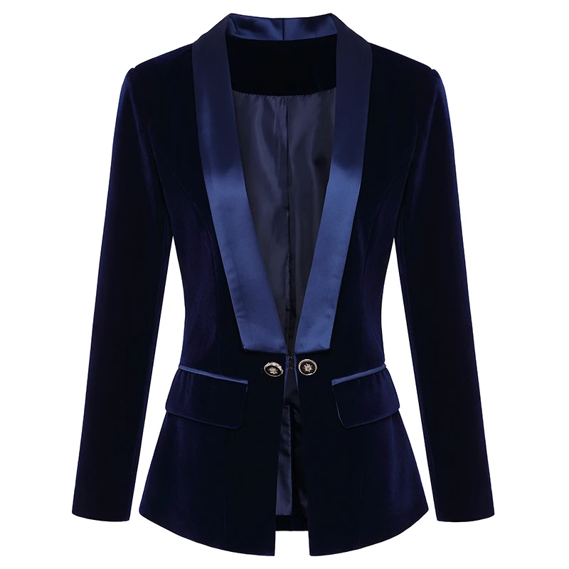 

High Quality Newest Runway Nice Designer Blazer Women's Long Sleeve Velvet Blazer Jacket Outer Wear