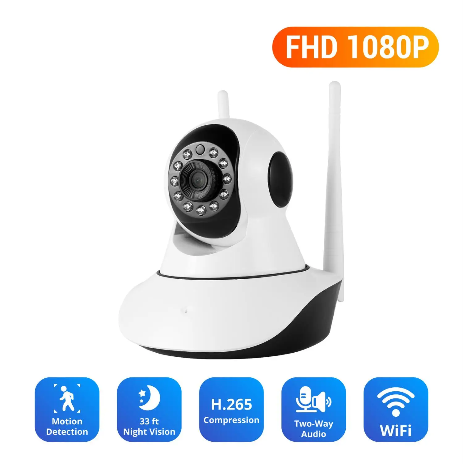 Sale 1080P FHD IP Wireless Video Security Camera Two Way Audio Baby Monitor Day Night Monitoring WI