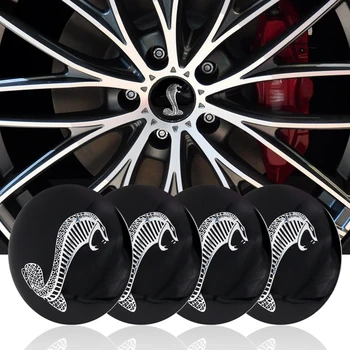 

4pc Cobra Car Steering Wheel Wheel Center Car Sticker Hub Cap Emblem Badge Stickers Symbol For Ford Mustang Jaguar Hubcap