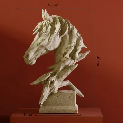 Лидер продаж голова лошади абстрактные украшения для дома Hnadcrafts фигурка Миниатюрная модель стол Декор Аксессуары скульптура - Цвет: white l
