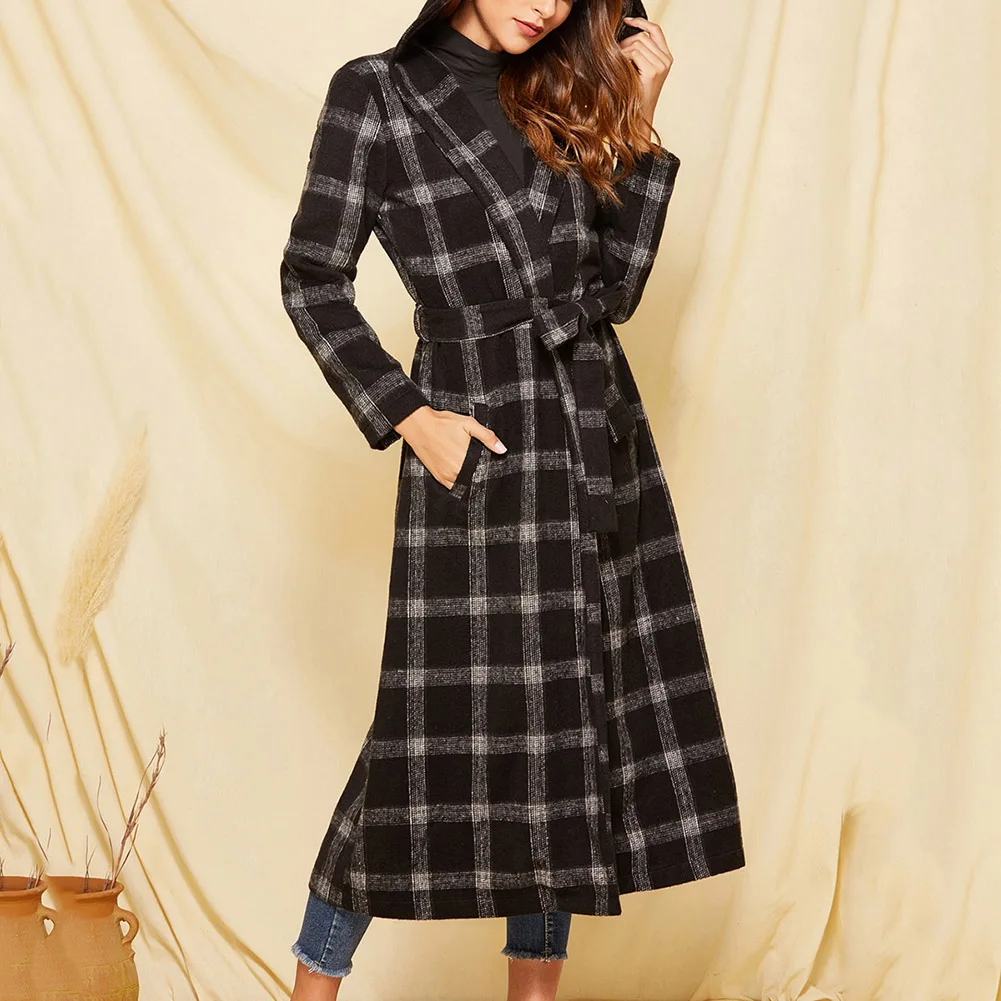 Seluxu Осень Зима Женское пальто manteau femme Полосатое Женское пальто abrigo mujer женское длинное пальто женские пальто cappotto donna