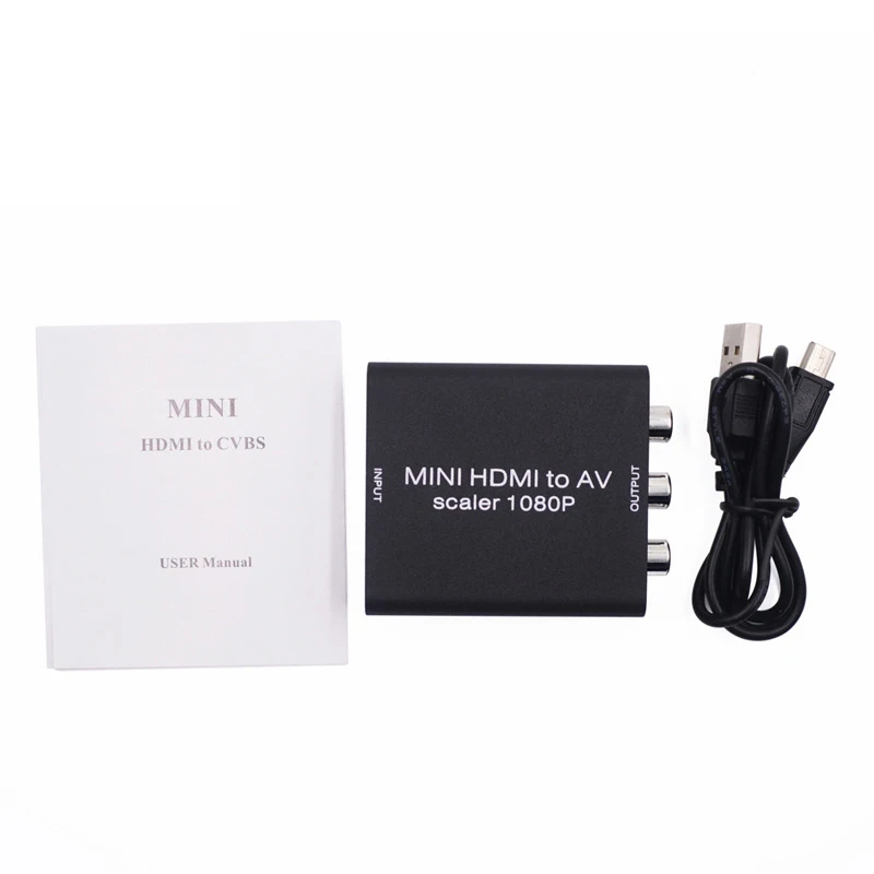  Abhu-Mini Hdmi a Av Hd Audio Video Convertitore Hdmi Al Convertitore Av Audio Sync