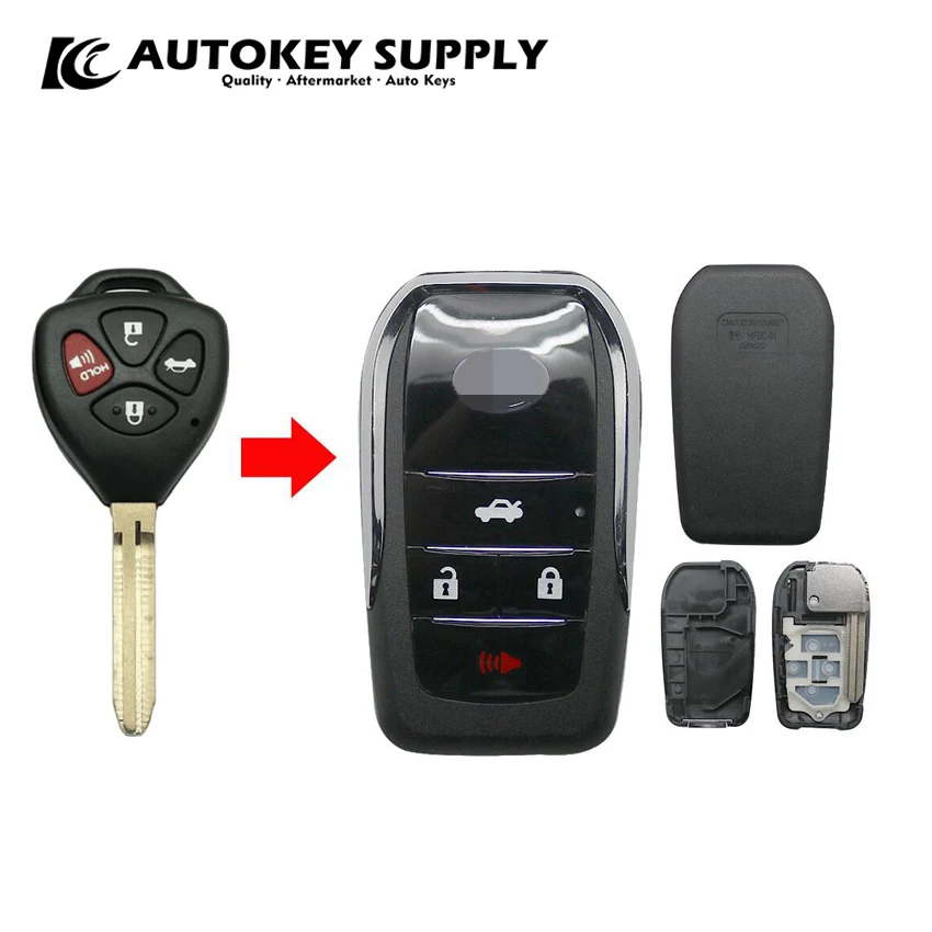 For Toyota 3+1 Buttons Suitable  Camry Rav4 Reiz Vios Crown Car Straight Remote Control Modified Folding Key Shell AKTYF127