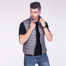 7 цветов зимние светильник пуховое пальто Для мужчин's теплый жилет короткий параграф Повседневное воротником корейский стиль лошадь Светильник Зажим жилет