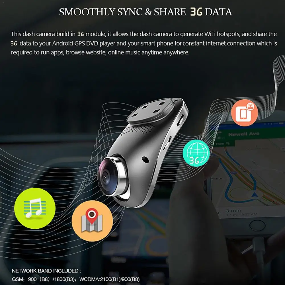 Full HD 1080P Автомобильный видеорегистратор Камера авто 128G Micro SD карта 3g мобильный телефон wifi двойной объектив вождения рекордер автомобильная камера