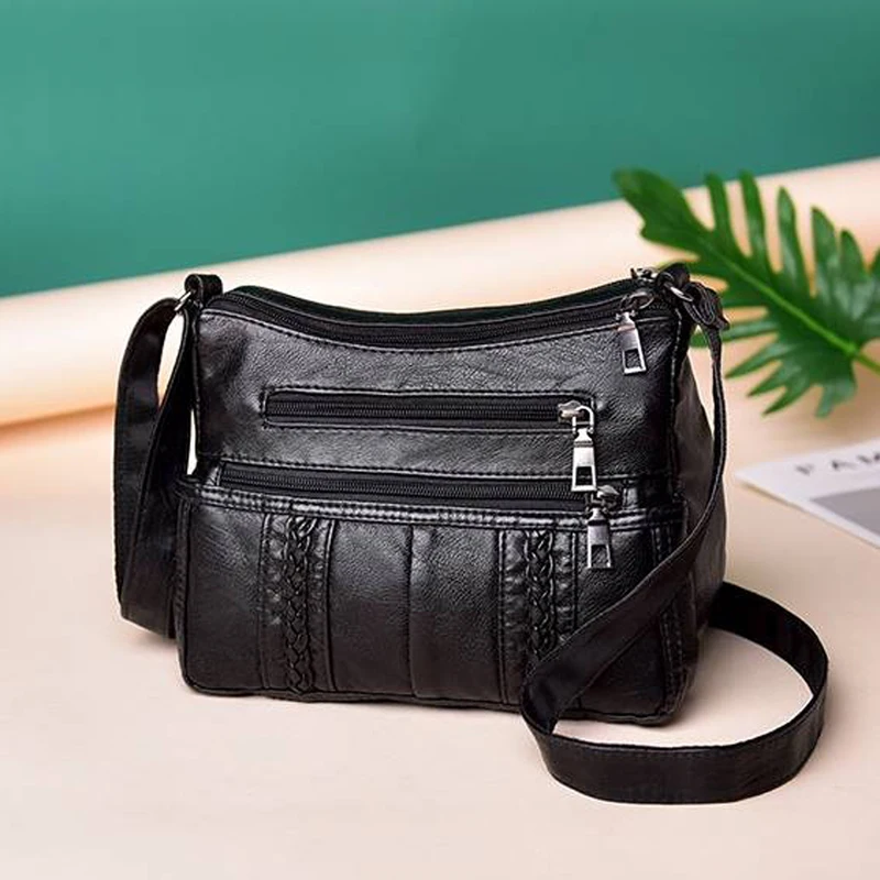 Annmouler женская сумка мягкая сумка через плечо мульти-карманы сумка через плечо черная Хобо Сумка качественные женские сумки маленький Повседневный Кошелек