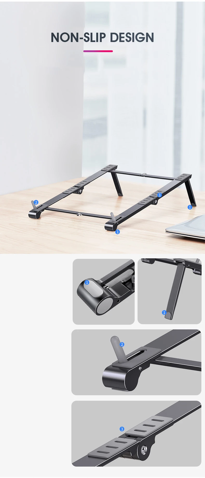 Mini Laptop Holder Adjustable Portable Phone Stand Support  3in1 Notebook Stand Holder For Macbook iPhone