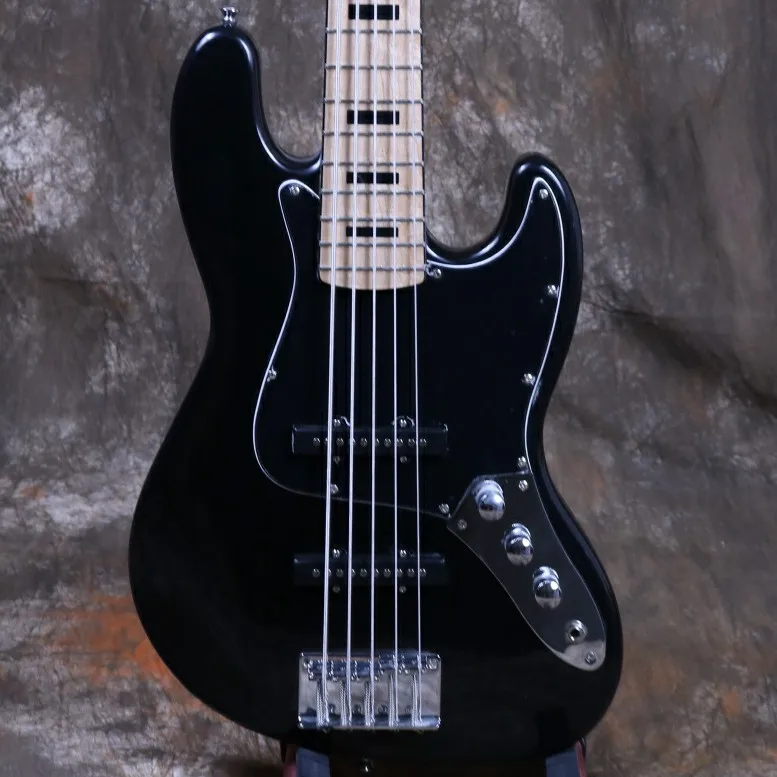 

2019 Super Cool 5 String Electric Guitar Jazz Bass Black Color High Quality Maple Head