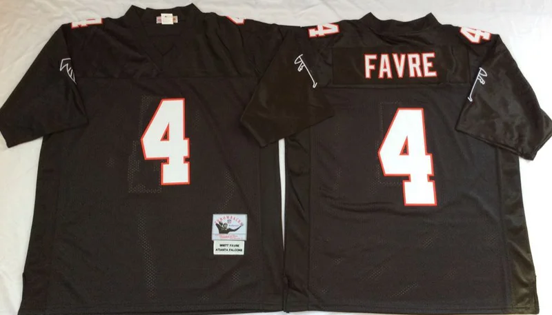 Черный Stitiched, Atlanta, Deion Sanders, brett favre, Vick, Throwback для мужчин Джерси - Цвет: Черный