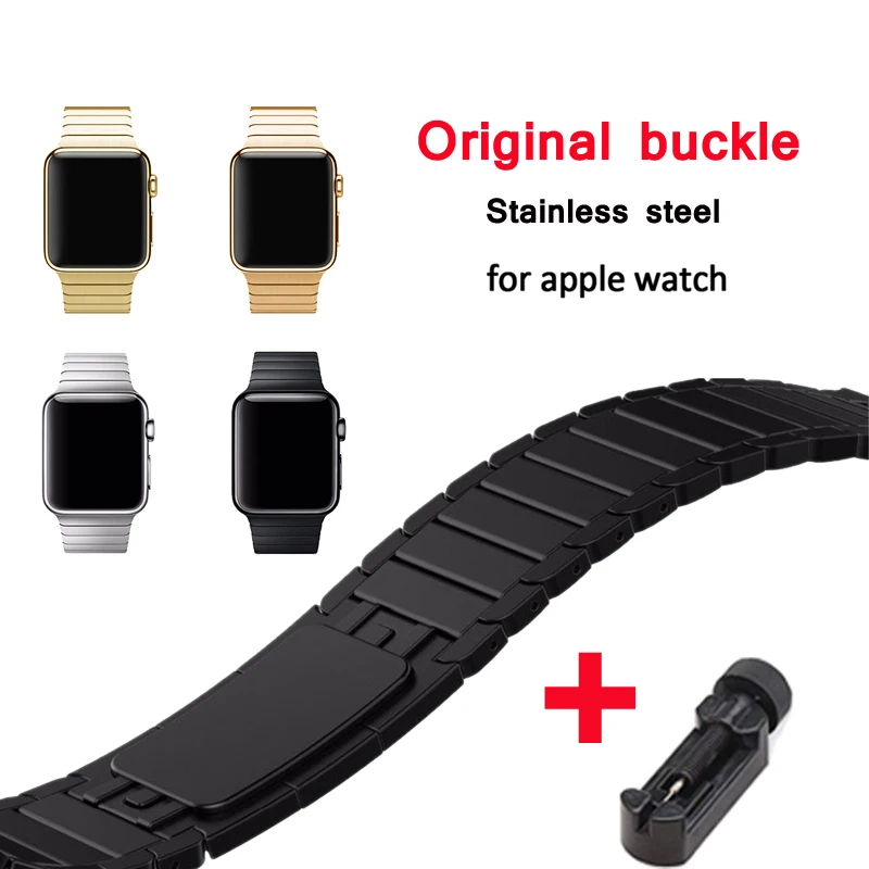 Соединяющий ремешок браслета для apple watch band 42 мм 38 мм apple watch 4 iwatch belt 44 мм 40 мм 3 2 1 металлический ремешок из нержавеющей стали