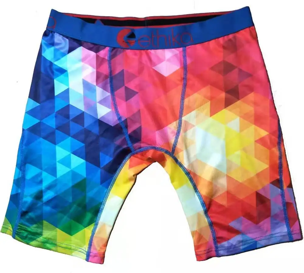 Q 1 Мужские Длинные боксеры, шелк льда, Ethika, мужское нижнее белье, боксеры с принтом размера плюс, мужские боксеры, длинные ноги, дышащие мужские трусы - Цвет: Q 1