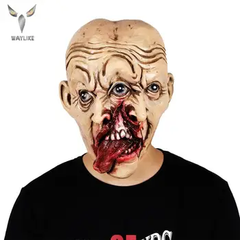 

Waylike Halloween Double Face Mask Cosplay Three Eyes Two Nose Scary Mask Halloween Latex Mask Party Mask