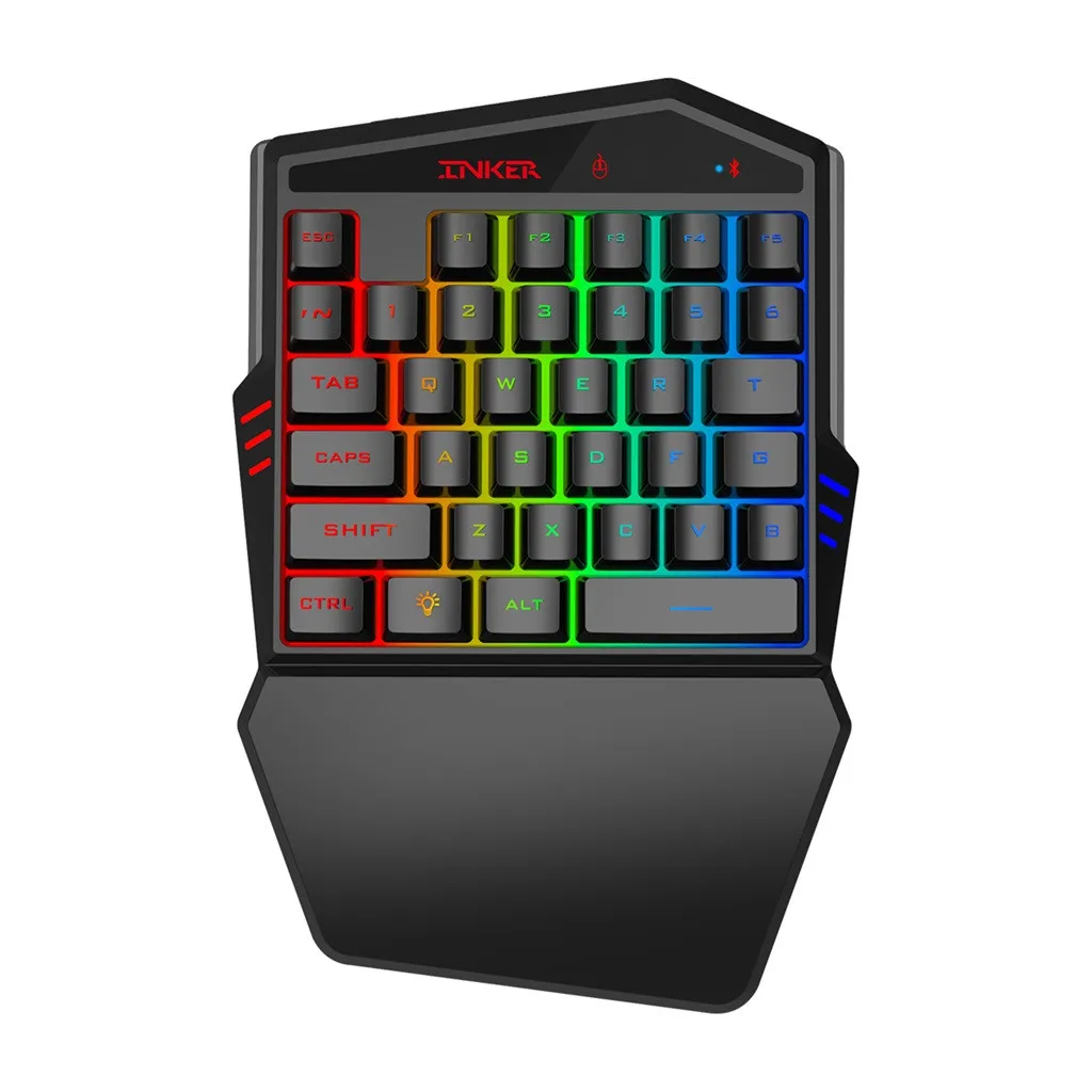 K99 эргономичная многоцветная подсветка с одной рукой игра Blueteoth клавиатура+ проводная мышь