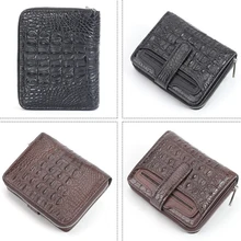 

Men's Wallet Short Crocodile Leather Zipper Business Casual Card Bag Leather Multifunctional Wallet Handbag