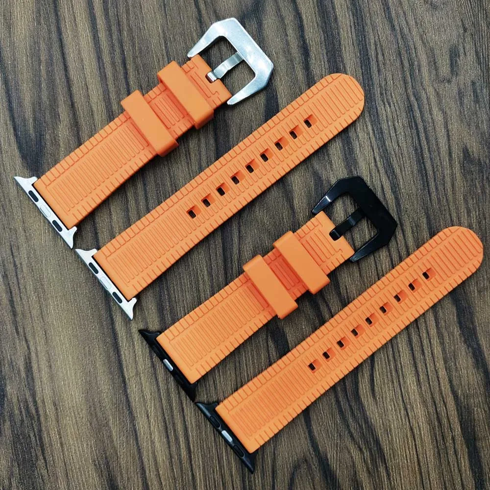 Резиновые ремешки для часов Apple Watch 5 4 3 2 1 40 мм 44 ремешок с шинами браслет iWatch 38 42