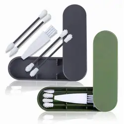 Cotton Swabs Reusable Silicone Swabs Ear Cleaning Double-Ends Swabs with Carrying Case Cleaning Brush Makeup Tool Dropshipping