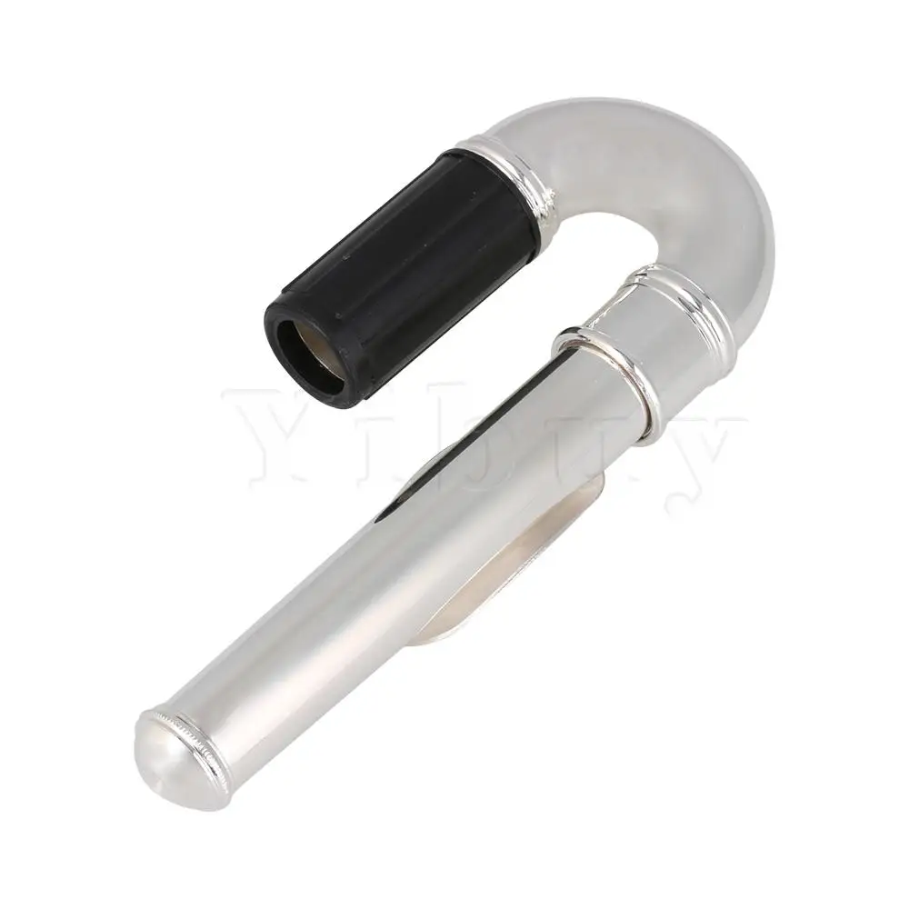 Banhada a Prata Articulação para Flauta de Instrumento Yibuy Flauta Curvada Cabeça Clássica - Image 3