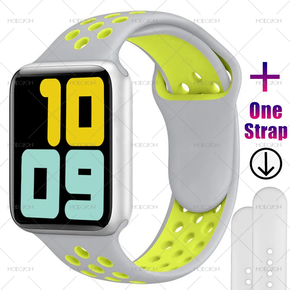 MODOSON Смарт-часы iwo 11 мини серия 5 монитор сердечного ритма браслет кровяное Кислородное давление умные часы для Apple iphone Android - Цвет: silver gray yellow