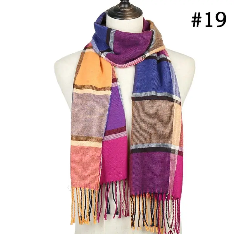 neue Marke Frauen зимняя шаль Warme Пашмина бандана feur Damen Cashmere Schals Dicke Halstuch Weiche Stricken Echarpe Hija