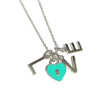 

Sterling silver 925 classic popular original fashion LOVE charm ladies silver necklace jewelry