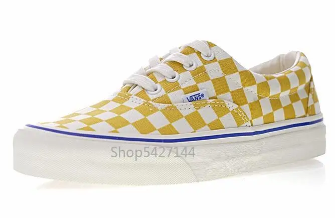 white checkered lace up vans