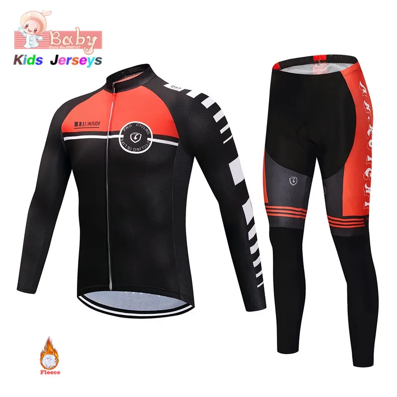 Roupa Ciclismo Winter Boys Long Sleeve Cycling Jersey Set Kid's MTB Uniform Bicycle Clothes Maillot Ropa Ciclismo Castelli