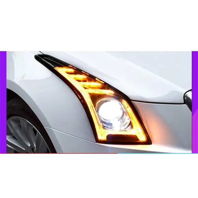Стайлинг ходовых автомобилей Drl Luces Led Para авто лампа Automovil фары автомобиля фары в сборе 14 15 16 для Cadillac ATS-L
