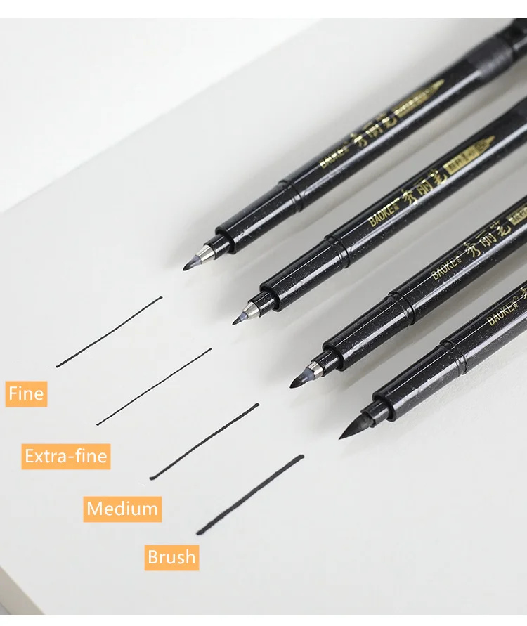 4pcs Hand lettering Calligraphy pen set Drawing Signature designs Learning Extra Fine Brush Art supplies School teacher F806