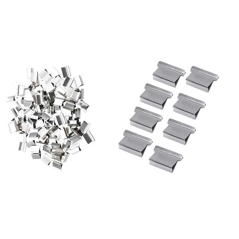 

2 Set Clips Dispenser for Clam: 1 Set Blue Plastic Handheld Medium Size Clips Dispenser & 1 Set 100 Pcs 15Mm X 10Mm X 5Mm Metal