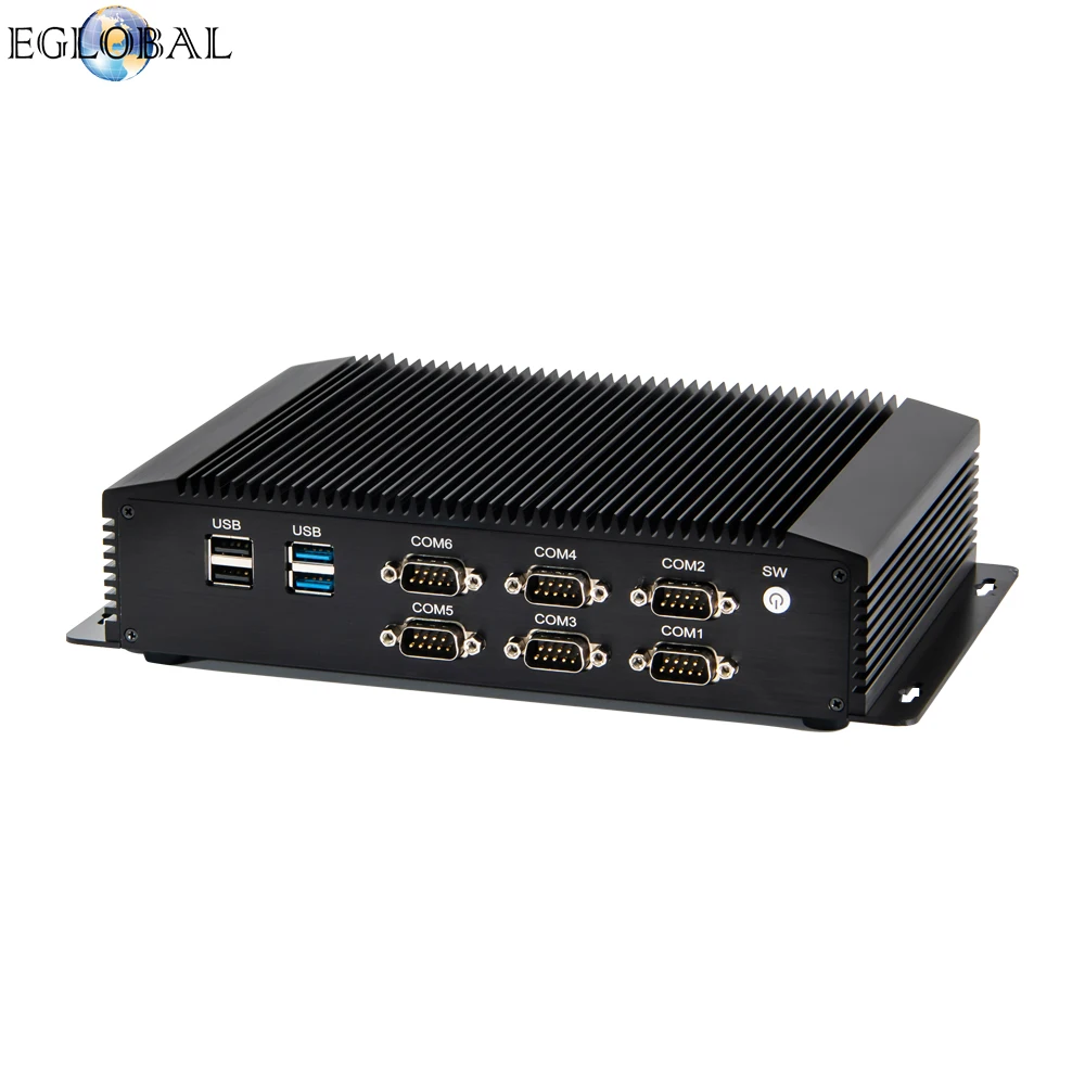 

Fanless i5 i7 industrial mini pc 2Lan 6COM Win 7/8/10/Linux embedded computer HDMI VGA GPIO support watchdog auto power on