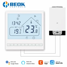 Beok Tuya Wifi Thermostat for Gas Boiler Heating Smart Room Temperature Controller Programmable Works with Alexa Alice Google