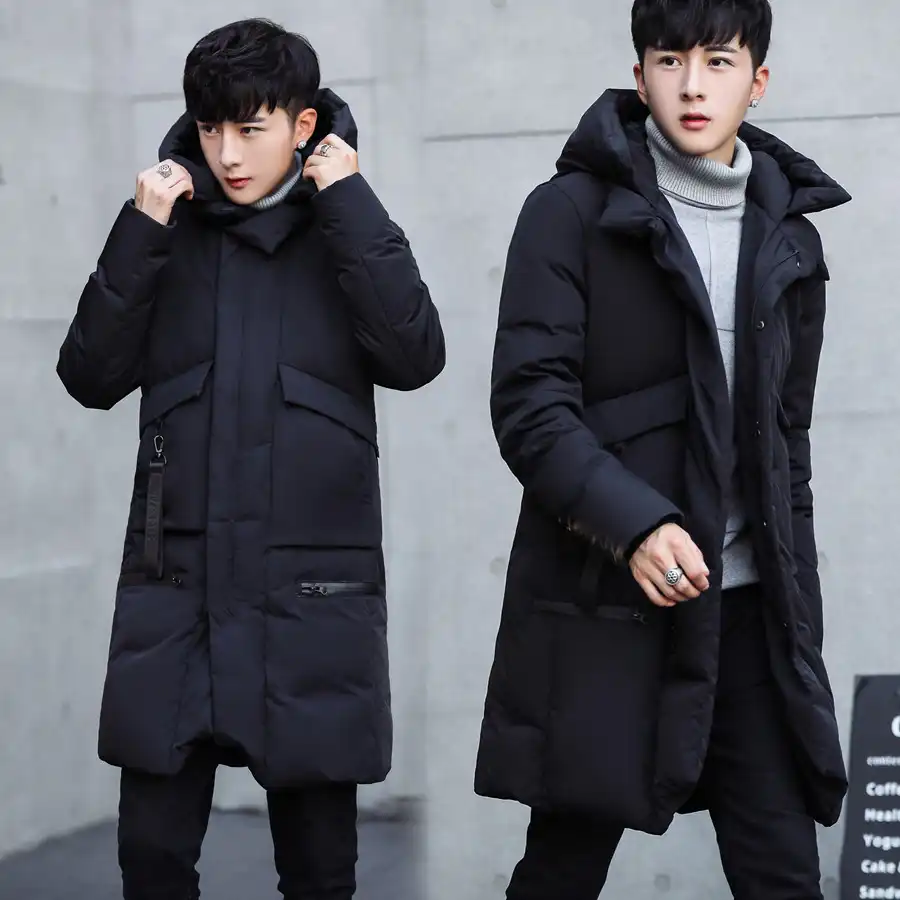 fashion parka men winter men hooded jacket long