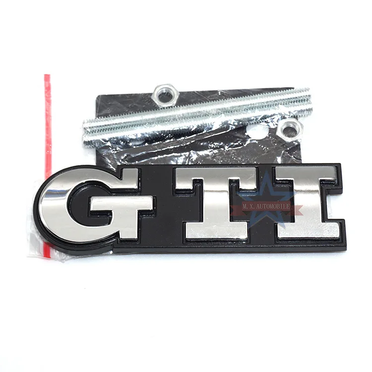 Автомобильные Логотипы Volkswagen GTI для VW Polo GOLF 6-7 GTI Автомобильный логотип классный модифицированный стандарт - Название цвета: Серебристый