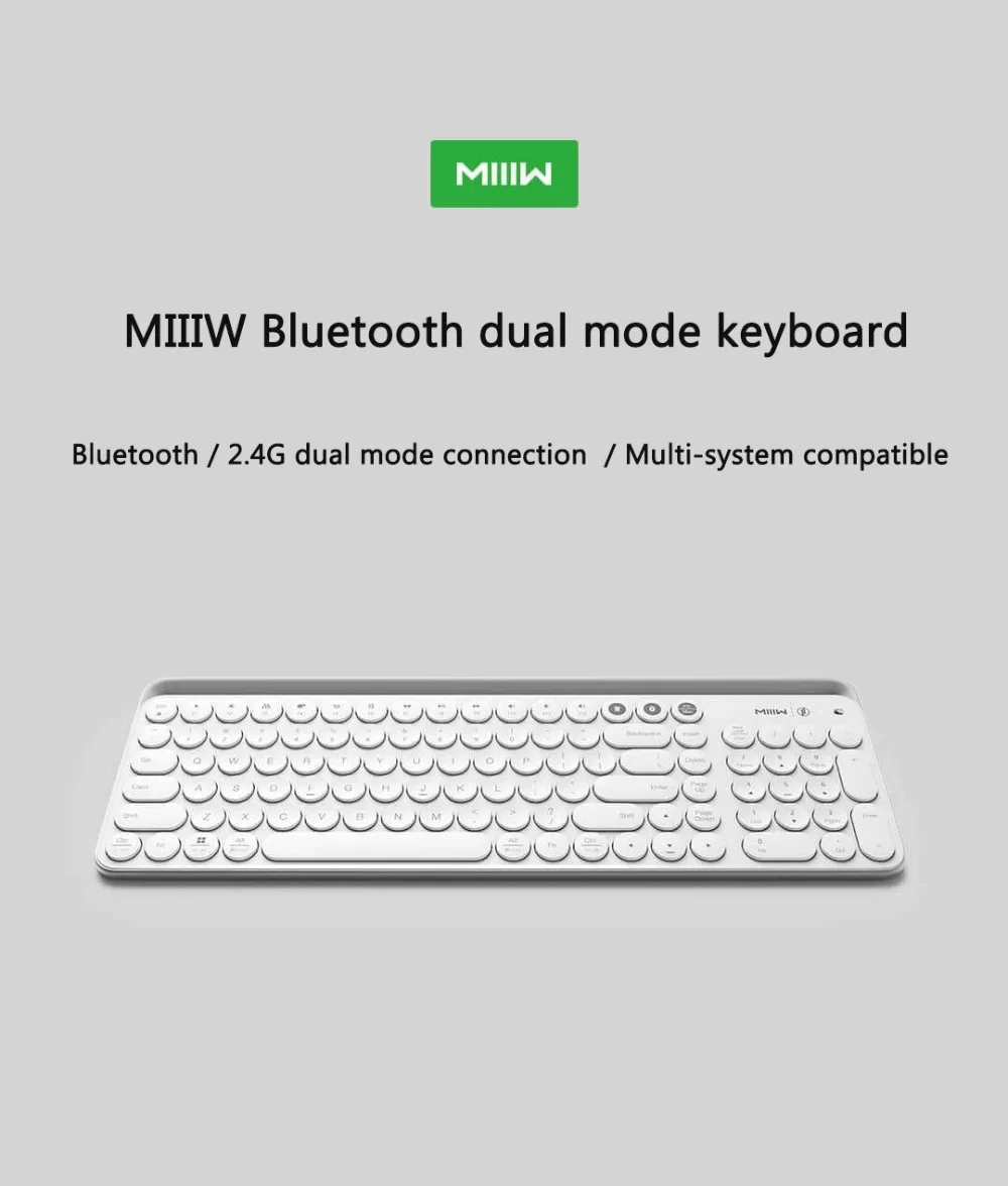 Оригинальная Двухрежимная клавиатура Xiao mi iiw с Bluetooth MWBK01, 104 клавиш, 2,4 ГГц, многофункциональная система, совместимая с mi, Беспроводная портативная клавиатура