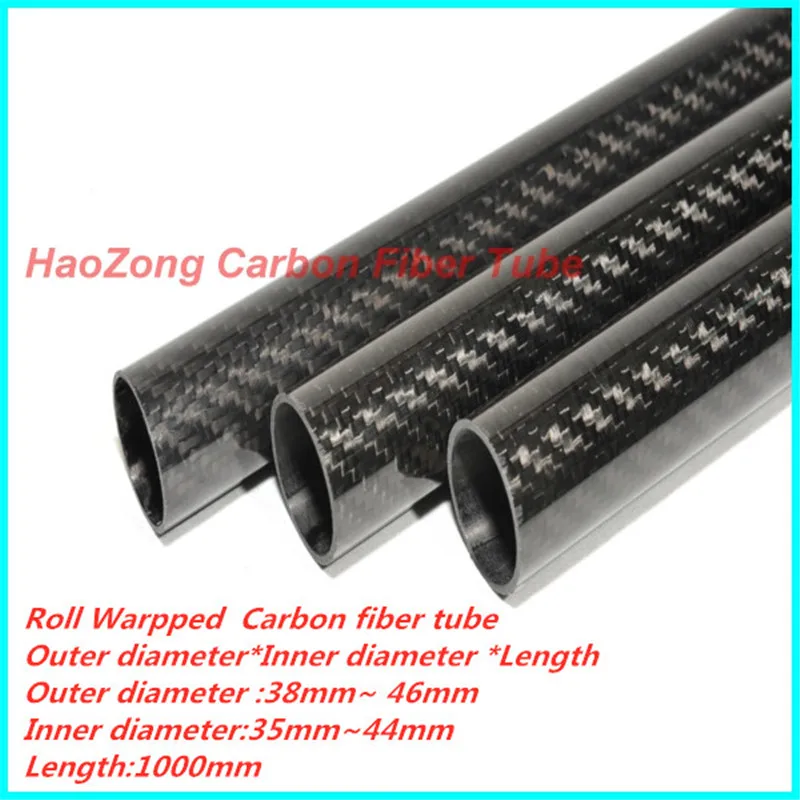 3k Carbon Fiber Tube 38mm 40mm 42mm 45mm 50mm 60mm Large size Tubing/pipe CA 