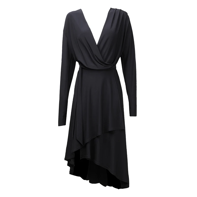 Платье для латинских танцев, женское новое платье с кисточками для латинских танцев, платье для соревнований, платье для латинских танцев, ча-Самба, одежда для выступлений DQS3366 - Цвет: black