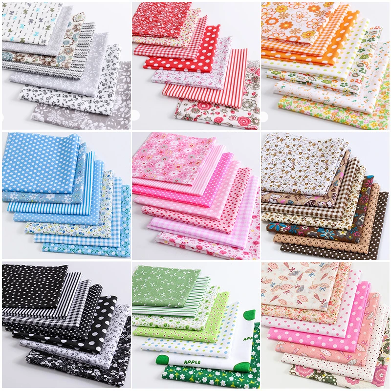 7Pcs 24x24cm or 50x50cm Cotton Fabric Printed Cloth Sewing Quilting Fabrics for Patchwork Needlework DIY Handmade Accessories | Дом и сад