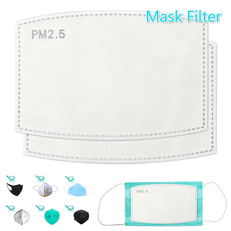 

30/50/100 PCS PM2.5 Mask Filter Pads N95 5 Layer Carbon Filter Mouth Face Masks Anti Dust Mask Pad for KN95 FFP2 N95 Masks