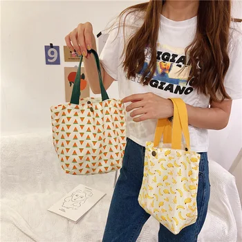 

0692 Literature and Art New Style Floral Handbag Mini Canvas Bag Casual Versatile Women's Handbag Manufacturers Wholesale