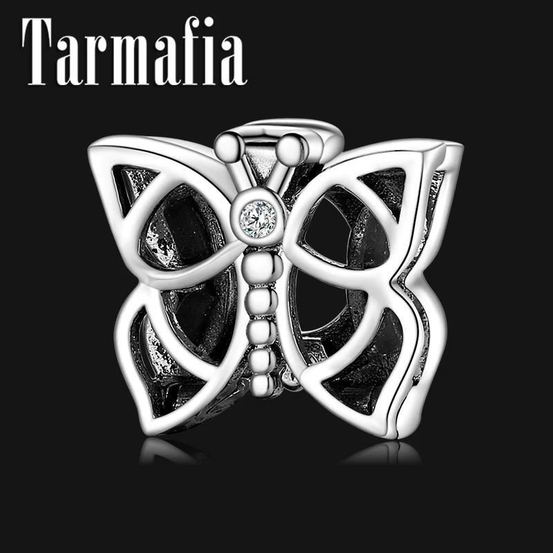 

Fashion 925 Sterling Silver Hollow Butterfly Fine Beads Clip Charm fit Original Reflections Charm Watch Bracelets Jewelry Making