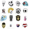 Cartoon Fun Pizza Hairstyle Skull Enamel Pins Punk Skeleton Button Badges Fashion Jewelry for Friends Backpack Shirt Accessories ► Photo 1/6