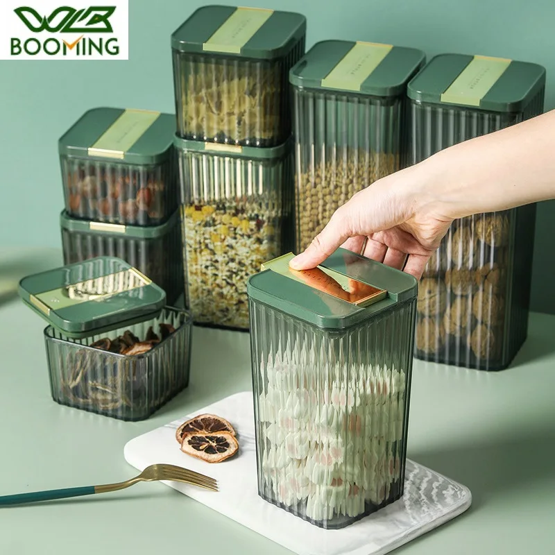 

Sealed container food grade grain storage kitchen transparent plastic container box Snack dry goods tea storage container