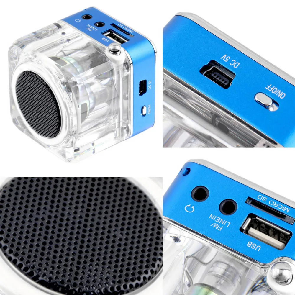 Мини-динамик lcd HiFi Музыка MP3/4 плеер Micro SD/TF USB диск FM радио мини динамик