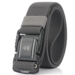 Elastic Men Belt Alloy Buckle Outdoor Working Tactical Belt For Jeans Pants Casual Stretch Overalls Male Waist Belt New